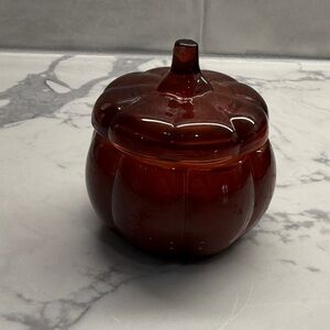Orange acorn shaped soy wax blend candle, pumpkin spice 4 ounces